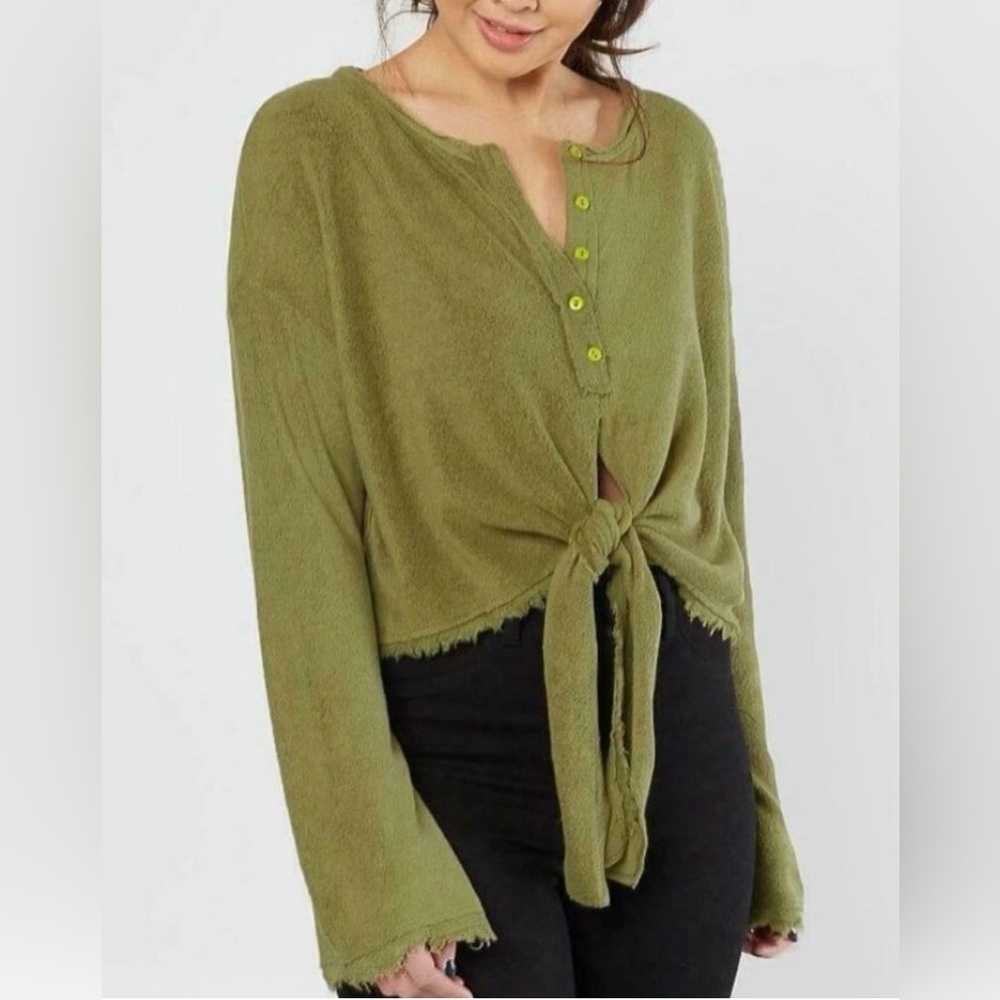 Free People Emma front tie top, XS